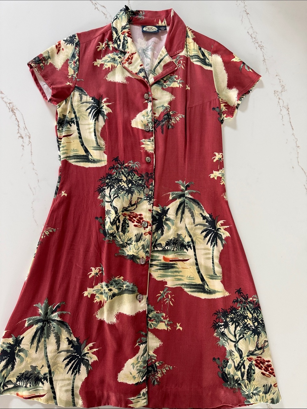 Vintage 100% silk Tommy Bahama button front shirtdress